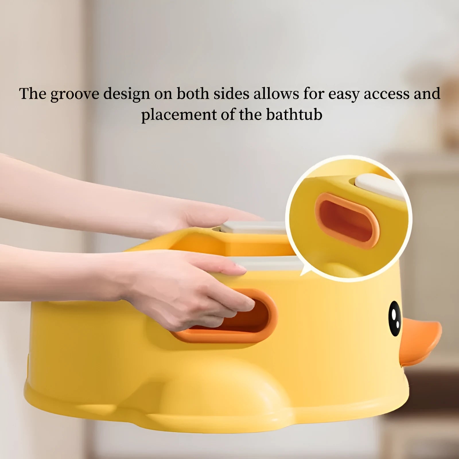 Blue duck-shaped PVC bathtub for washing dogs and cats without electricity