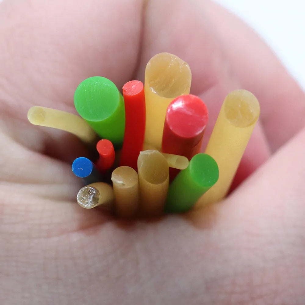 Solid fluorescent latex slingshot rubber band 2mm to 8mm thick round leather high resilience projectile toy fishing slingshot