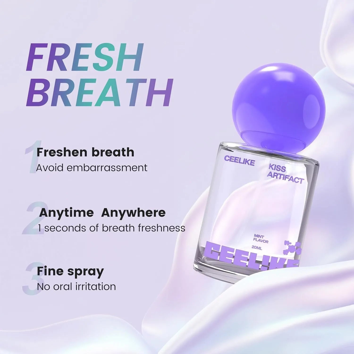 20ml probiotic oral spray bottle with hydrating properties for portable body care
