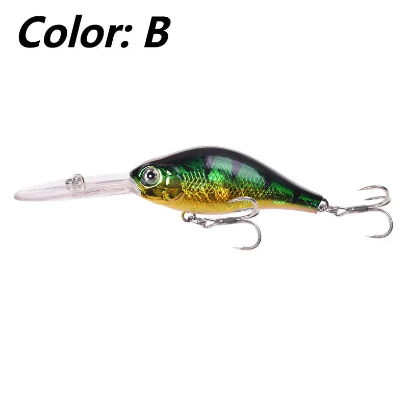 10.5cm deep diving minnow fishing lure with floating rock action in multiple colour options