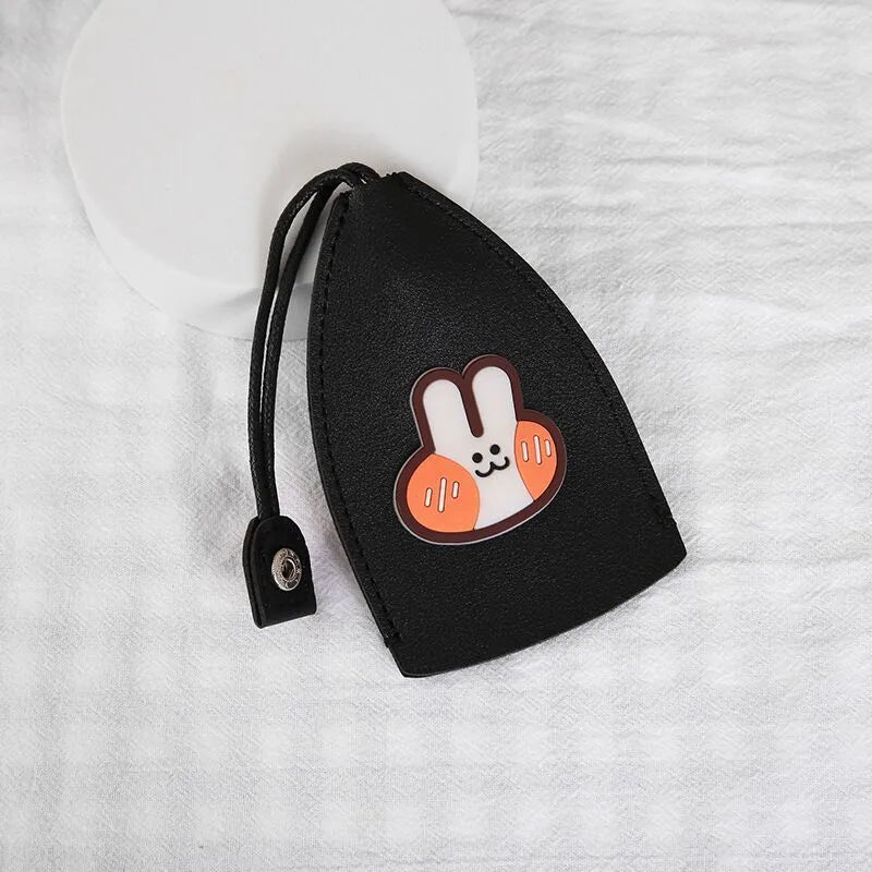 Cartoon design pull-out key case for car keys made from PU leather with pull-out tab