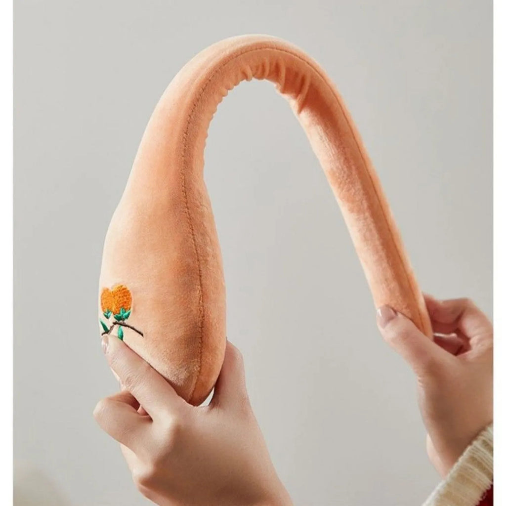 48 cm persimmon coloured massage stick with meridian flap design for back percussion therapy