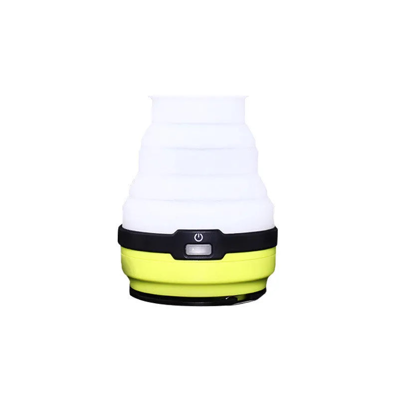 Green solar silicone camping light, 143g, expandable 87-108mm, 150LM, 10m radius, six LED beads