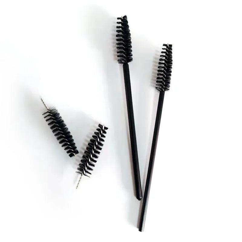 Rigui 50pcs plastic eyelash brush set in black, pink, red, blue, white, yellow and purple
