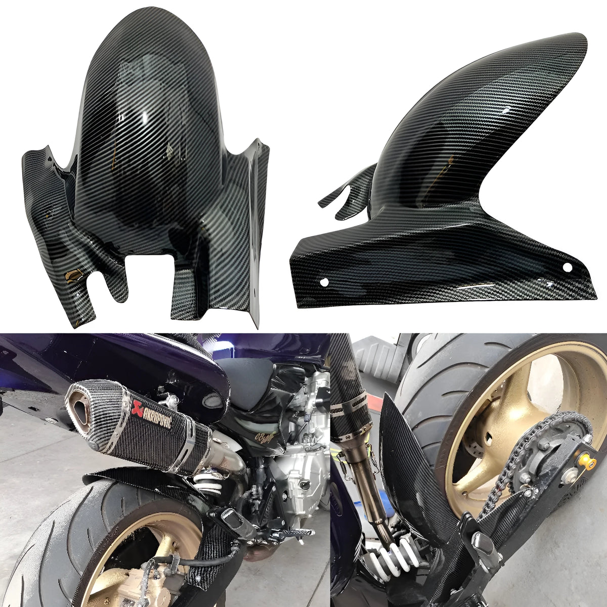CB400 rear fender in ABS, black or carbon fibre effect or white, refitting accessory