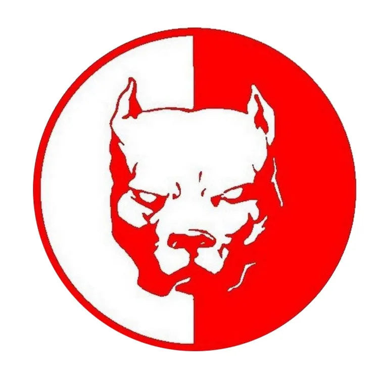 Reflective car sticker with superhero bulldog pattern in 12x12cm square format