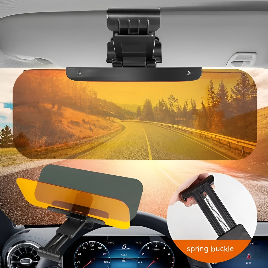 Anti-high beam car sun visor with acrylic lens and telescopic mounting for vehicle sun visor