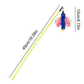 Cat wand toy with dragonfly attachment and bell for interactive indoor play with cats