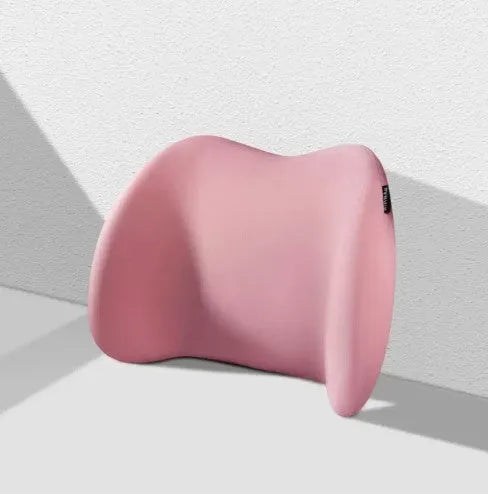 Memory foam car headrest and back support cushion set in black, green, grey or pink