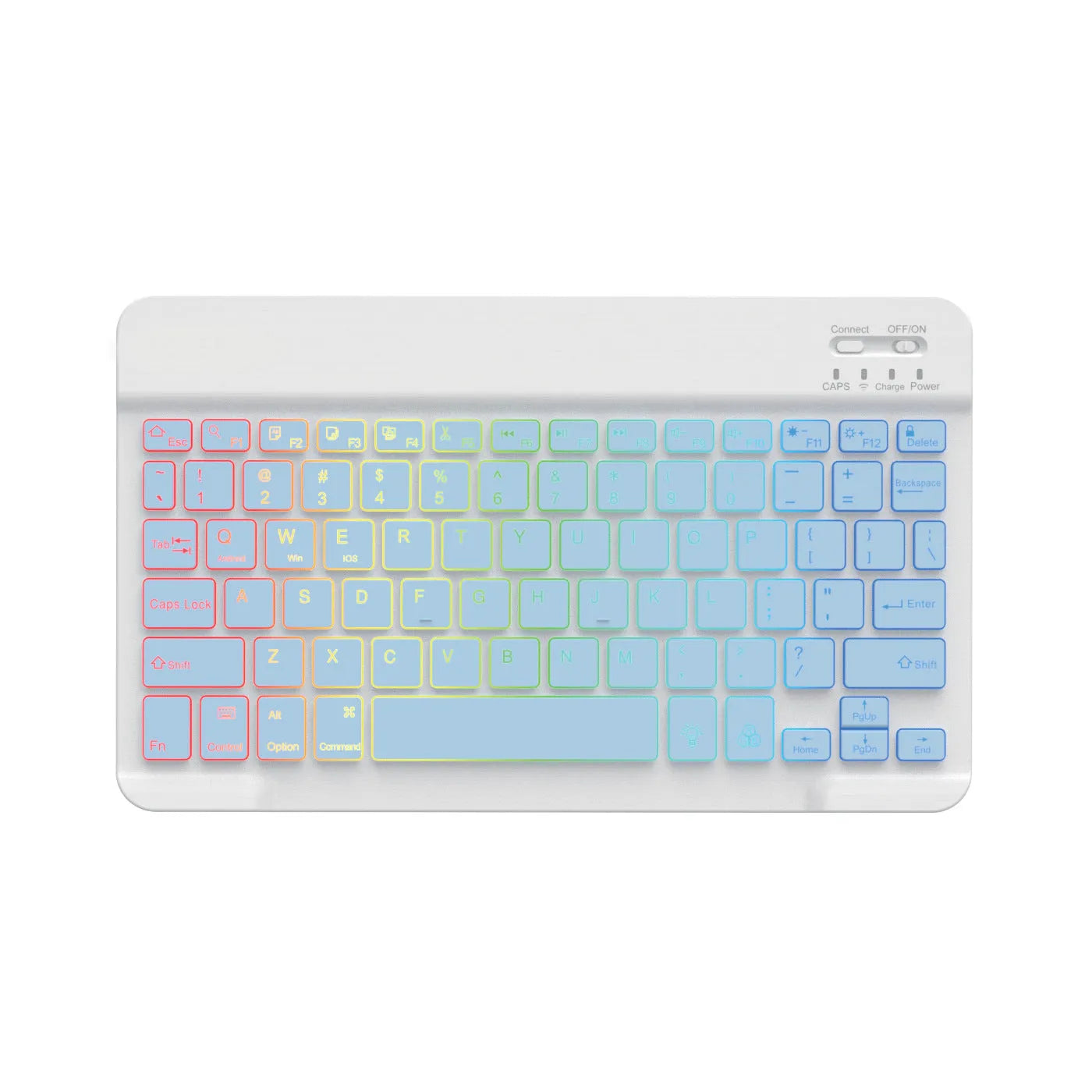 10-inch Bluetooth backlit keyboard with colourful light options for tablets