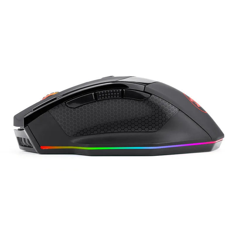 Redragon M801P black wireless gaming mouse with nine buttons and ergonomic design