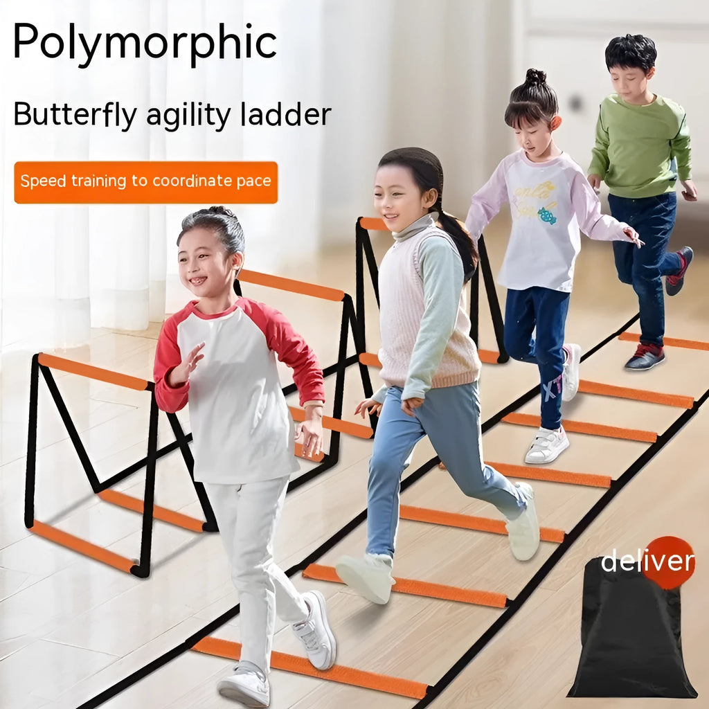 Plastic agility ladder and jump grid set for children's physical fitness training