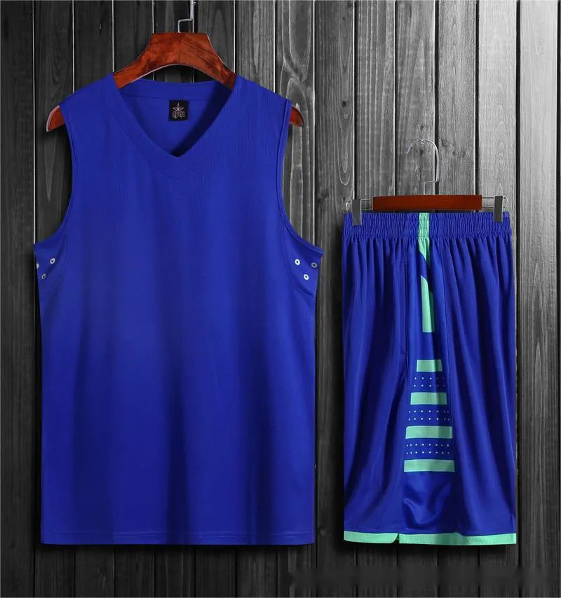 White breathable sports vest and trousers set for student campus training