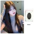 Women's cold brown long straight layered wig made from high temperature fibre with full-head coverage