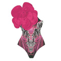 Women's one-piece swimsuit with optional wrapped skirt in polyester fabric showing colour options