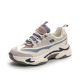 Autuspin women's retro flat platform sneakers in orange and pink, cow leather upper, TPR sole.