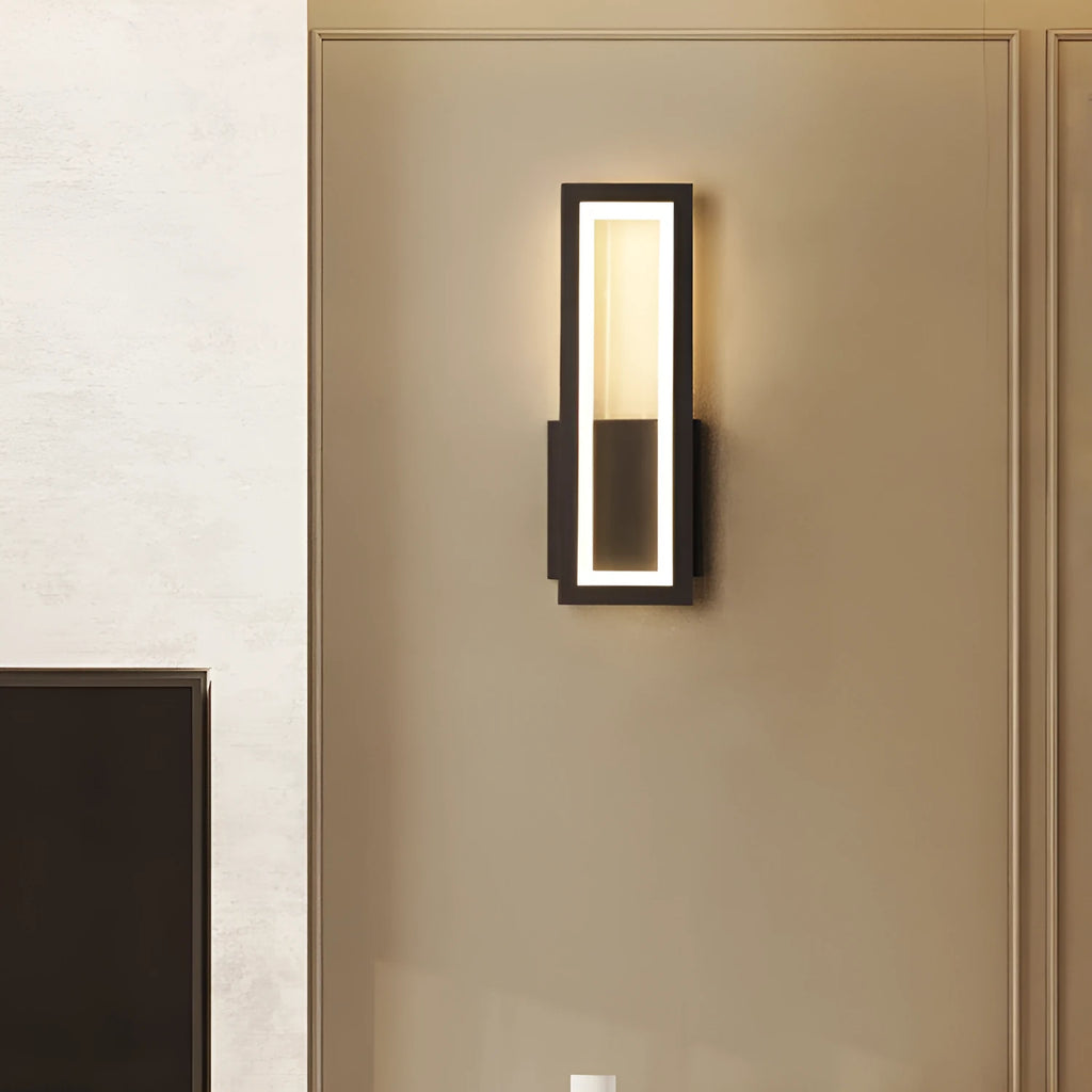 Modern Nordic style PVC corridor wall light in black, available in large and small sizes.