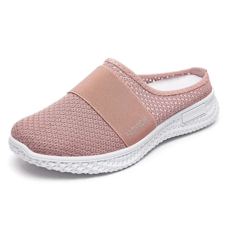 Women's breathable mesh casual flat shoes with hollow-out design in various colours