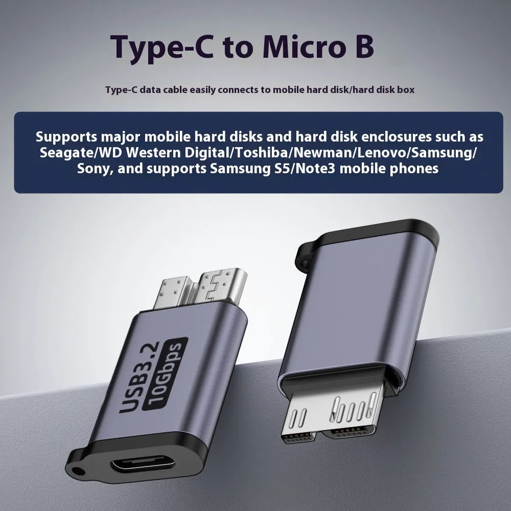Micro B adapter converter showing USB-C to Micro B and USB to Micro B connections for charging and data transfer