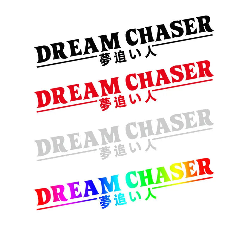 Chinese Dream Chaser car window sticker in black, white, red, yellow, or seven colours