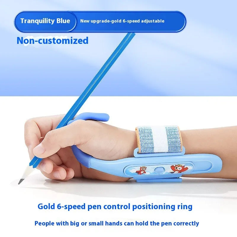 Blue and pink anti-hook pen holder corrector for writing posture training