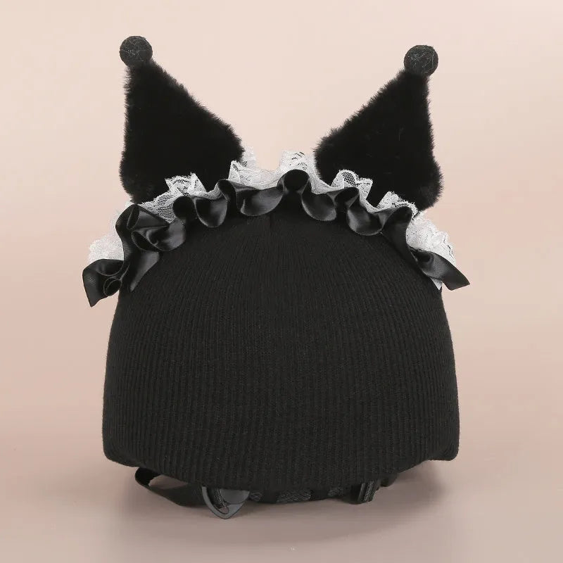 Plush cartoon character ski helmet decoration with elastic headband in assorted designs