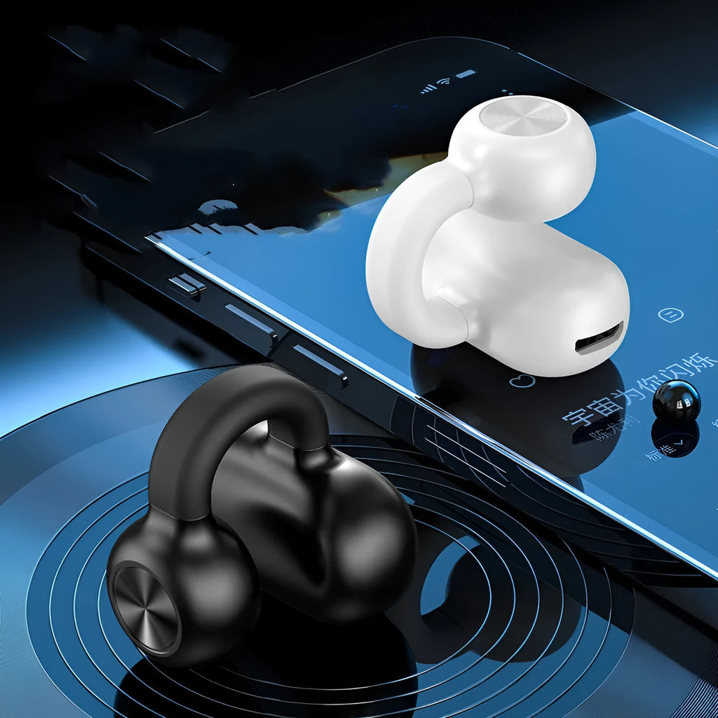Wireless Bluetooth headset with clip-on design and bone conduction technology