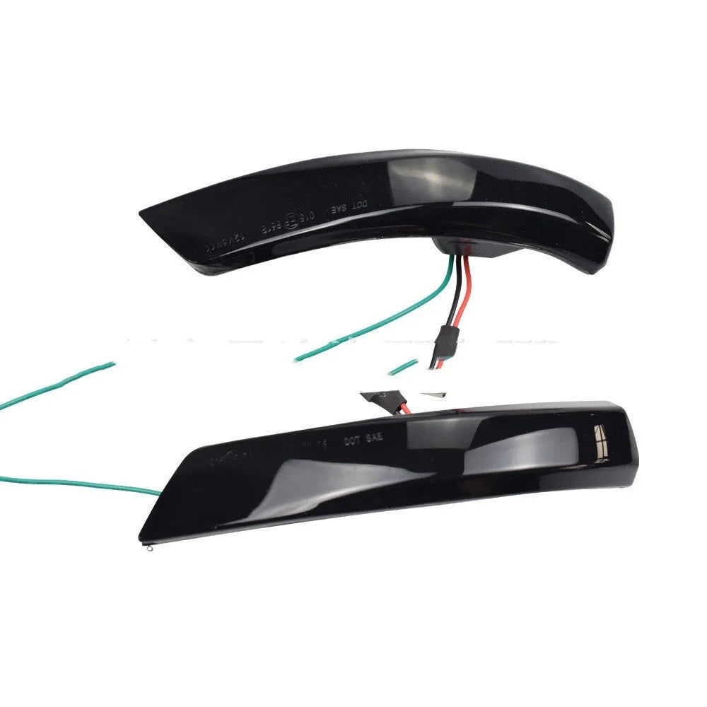 Ford Focus and Mondeo rearview mirror waterfall light in yellow and blue two-tone or solid yellow options