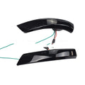 Ford Focus and Mondeo rearview mirror waterfall light in yellow and blue two-tone or solid yellow options
