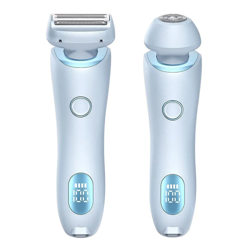 2 in 1 women's electric shaver with square foil and round rotating heads, USB rechargeable, pink colour