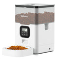 Automatic pet feeder in 4L or 6L capacity with stainless steel food plate, desiccant box, and dual power supply