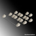 Mechanical keyboard stabiliser kit showing black and milky white 6.25U and 7U satellite axis components