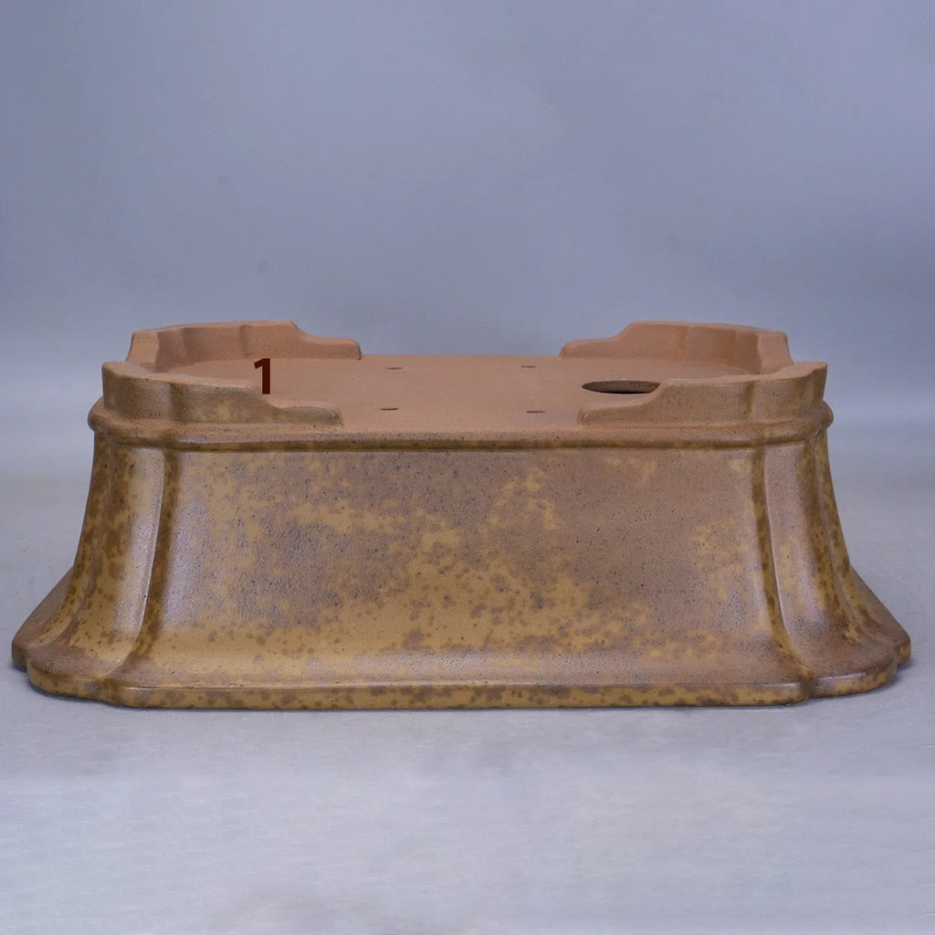 Purple sand rectangular flowerpot with handmade double pumping angle design