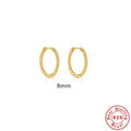 Twisted string round ring earrings in sterling silver with geometric design showing gold and platinum finish options