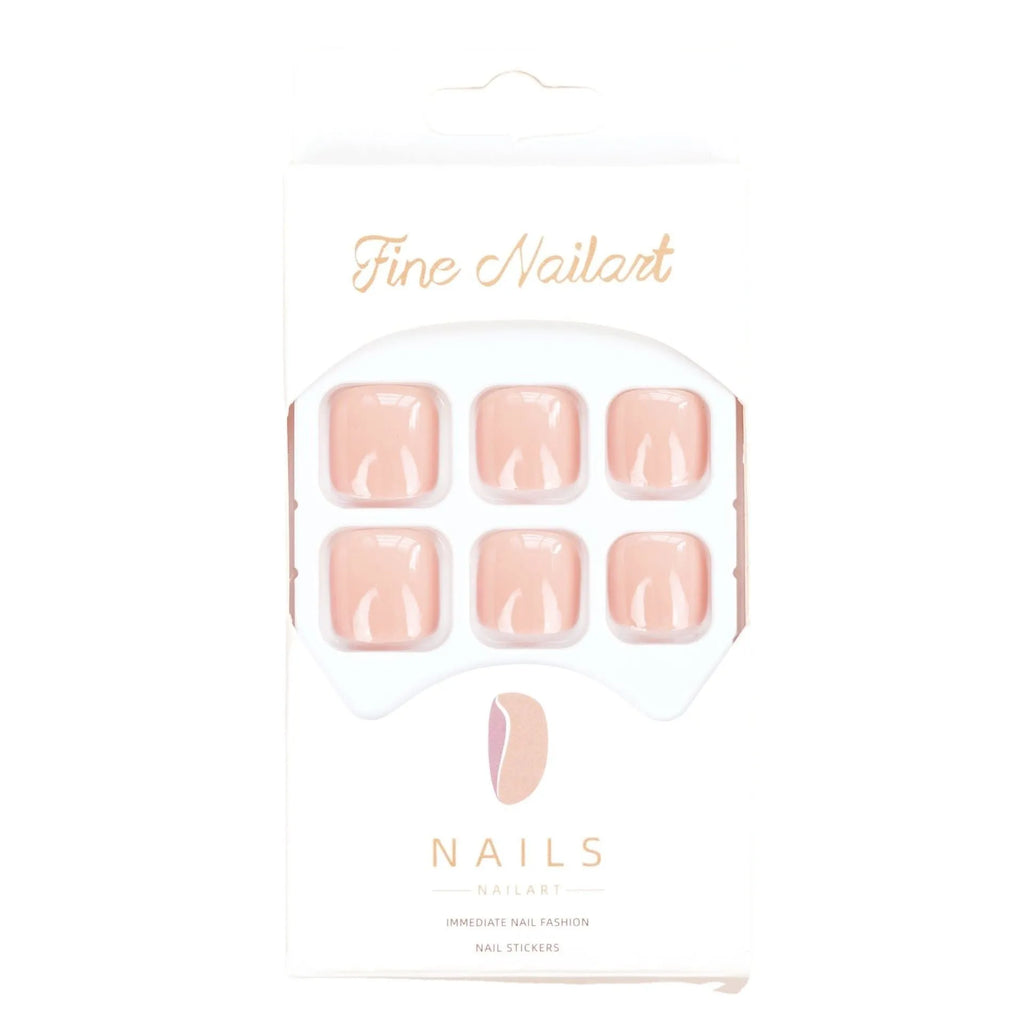 Skin colour J-52 plastic false toenail stickers set with adhesive glue for decorative foot enhancement