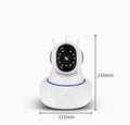 White dome-style wireless security camera with 2MP resolution for indoor and outdoor monitoring