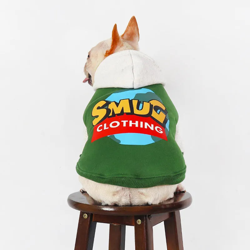 Green cotton dog jumper for autumn and winter wear in sizes L to 4XL