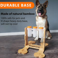 Wooden dog puzzle toy interactive snack dispenser feeder measuring 31x30x20cm dimensions