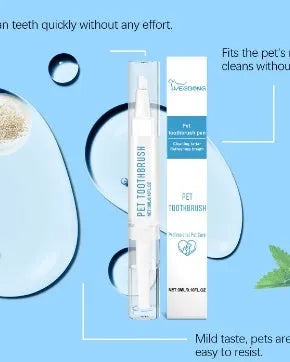 Soft-bristled pet toothbrush pen for cat and dog dental care with 3ml capacity