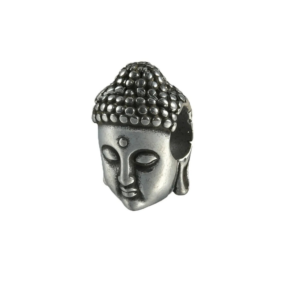 Stainless steel hollow skull Buddha earrings with geometric design in four colour options