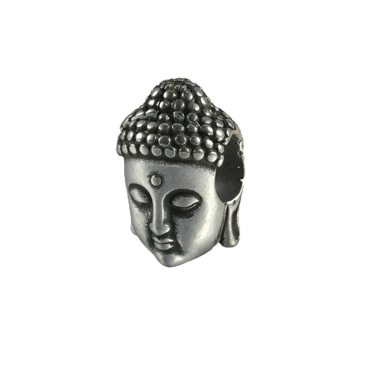 Stainless steel hollow skull Buddha earrings with geometric design in four colour options