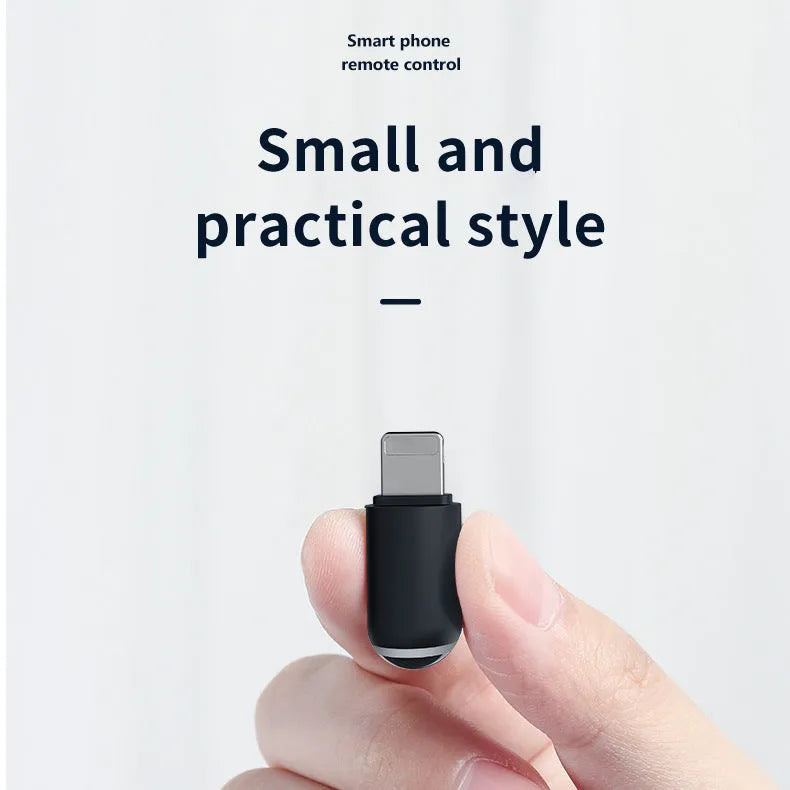 Black capsule infrared remote control emitter for smartphone with Lightning, Type-C, and Micro-USB interfaces