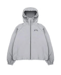 Men's grey hooded British style sunscreen jacket with loose fit