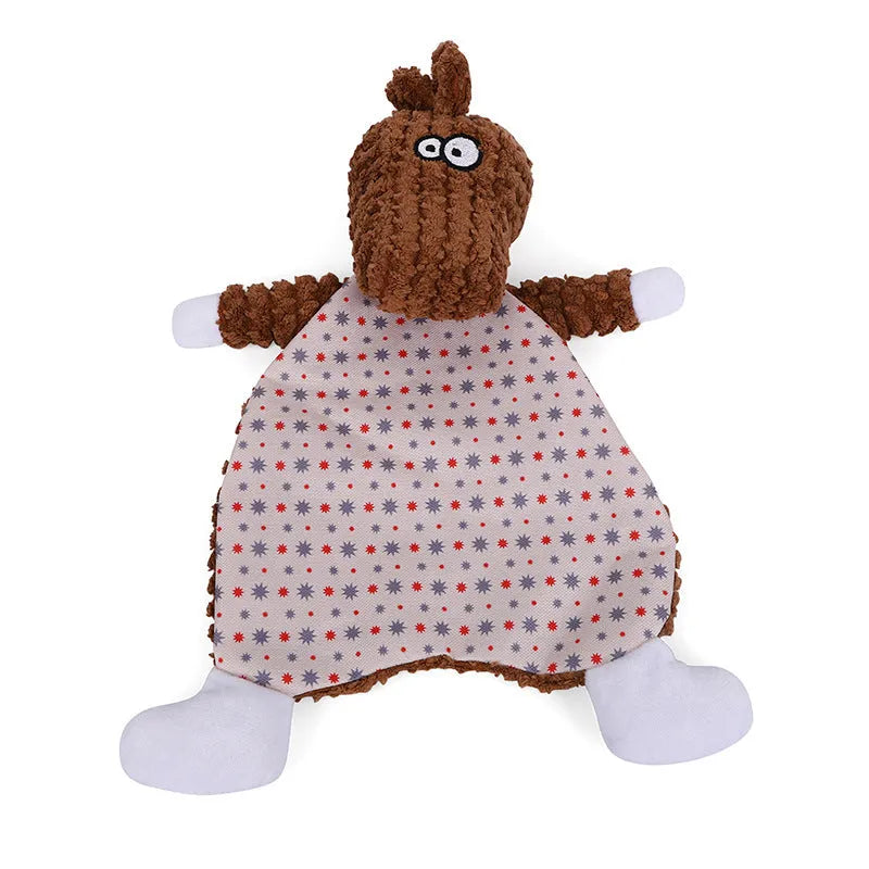 Brown velvet pet stuffed toy with sound paper for cats and dogs
