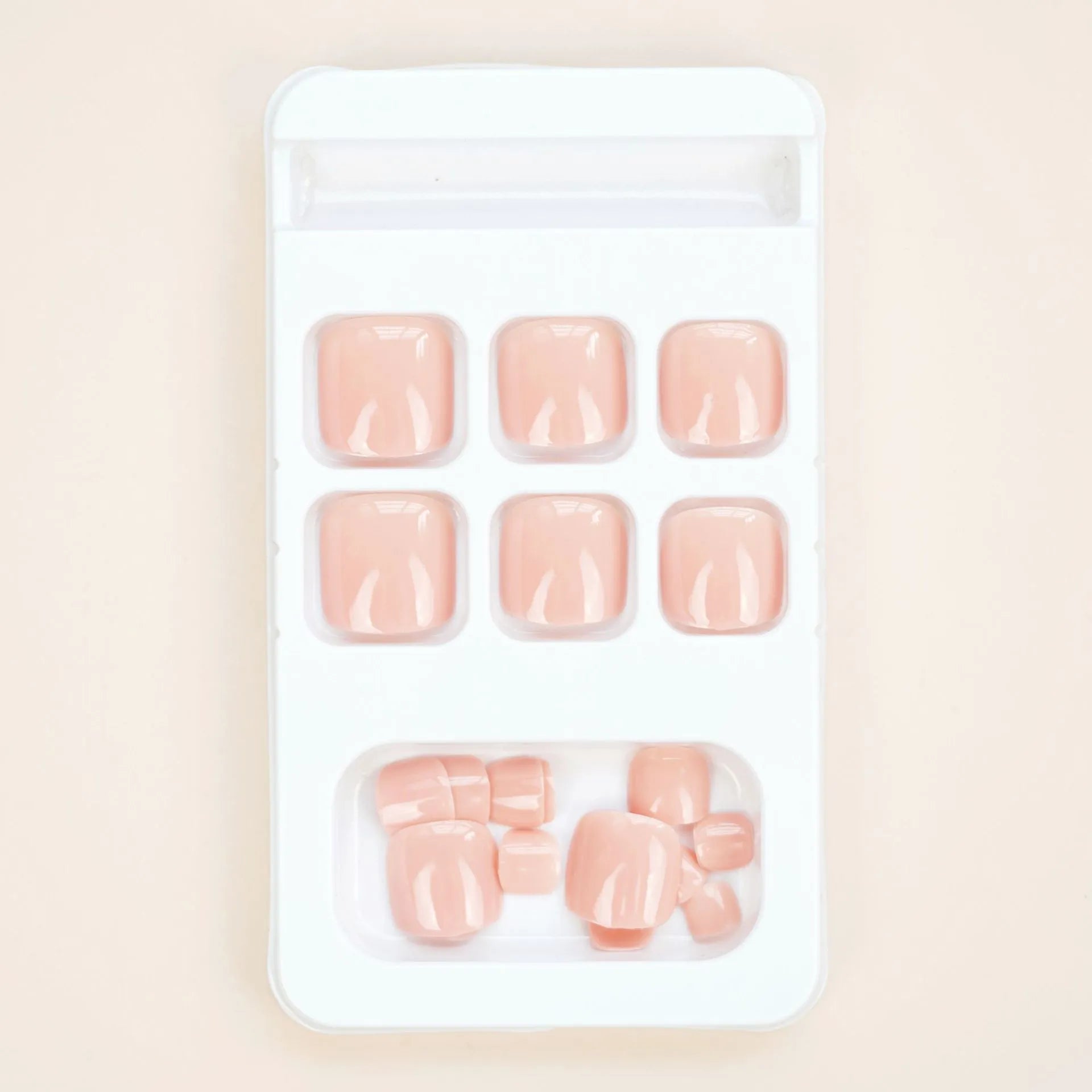Skin colour J-52 plastic false toenail stickers set with adhesive glue for decorative foot enhancement