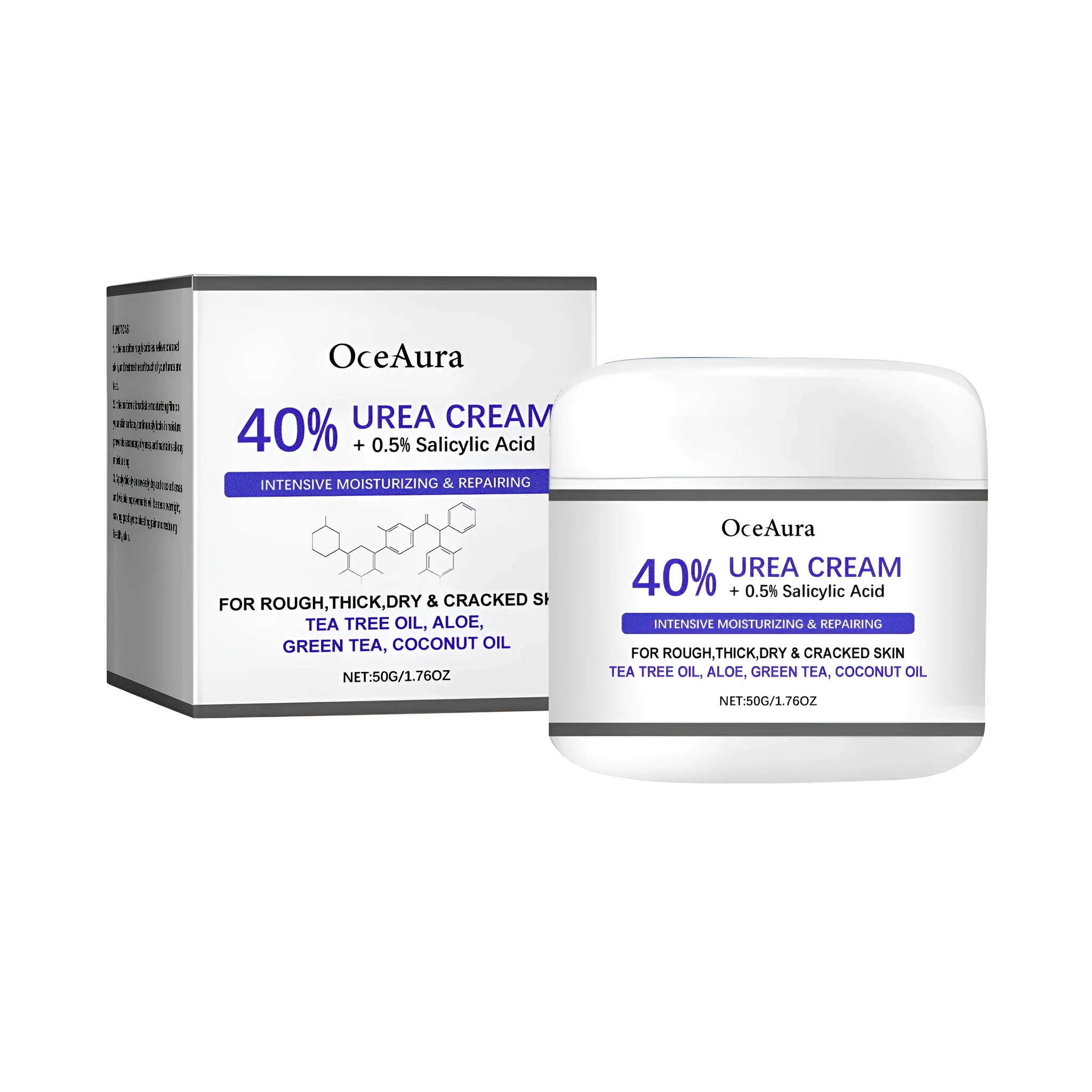50g tube of anti-cracking hand and foot cream with urea, salicylic acid, and botanical extracts