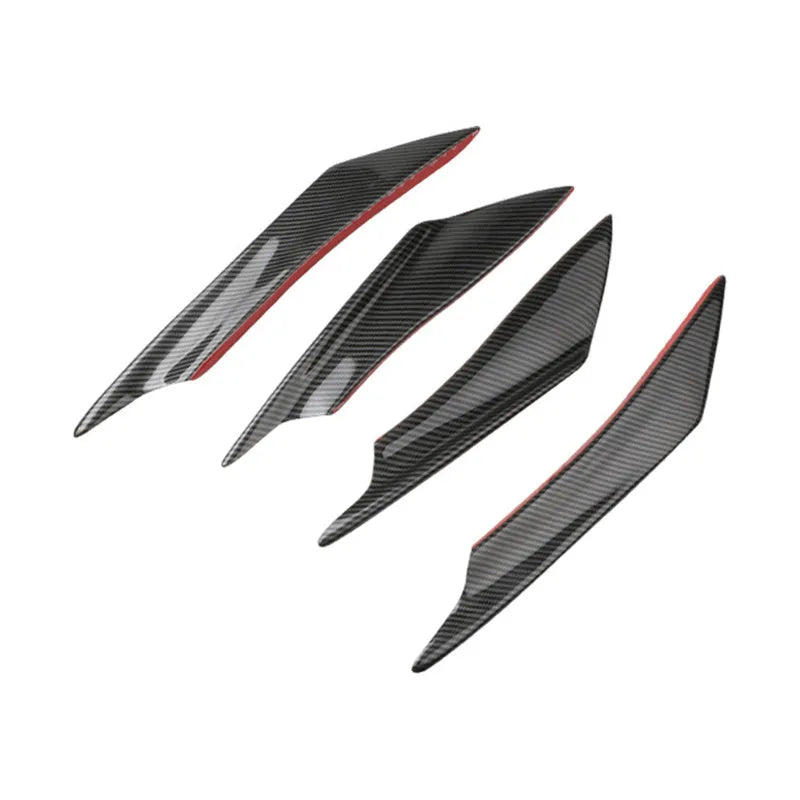 Carbon fibre bumper blade spoiler set of four for automotive front bumper installation