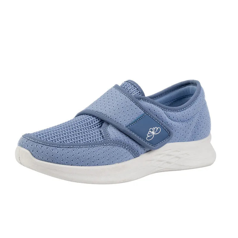 Women's sugar foot walking correction shoes with mesh upper, round toe, low heel, and Velcro strap