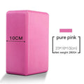 A high-density EVA foam yoga block in a choice of solid colours and decorative printed designs.