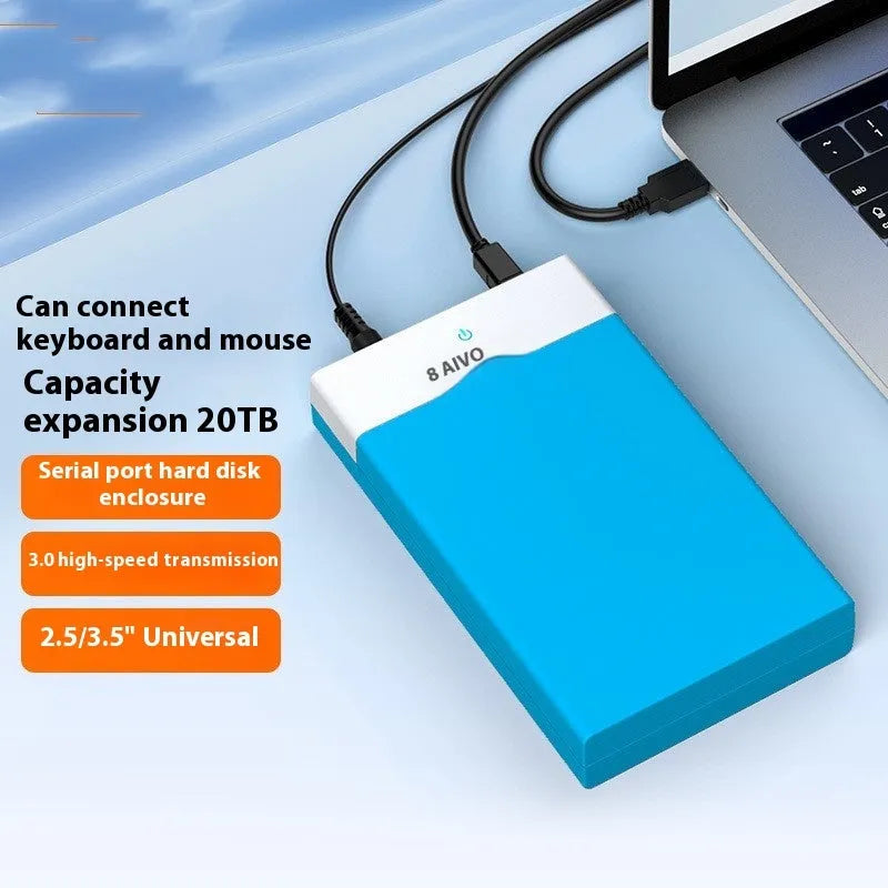 3.5-inch SATA to USB hard disk enclosure with sliding cover in black and silver colour option